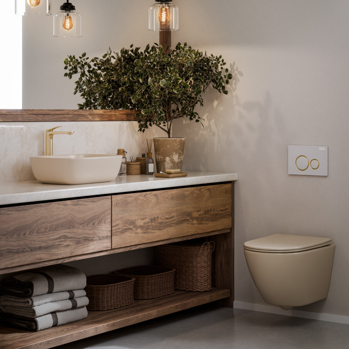 Ceramika w kolorach ziemi.   Nowości INVENA, które wprowadzają harmonię do łazienki.